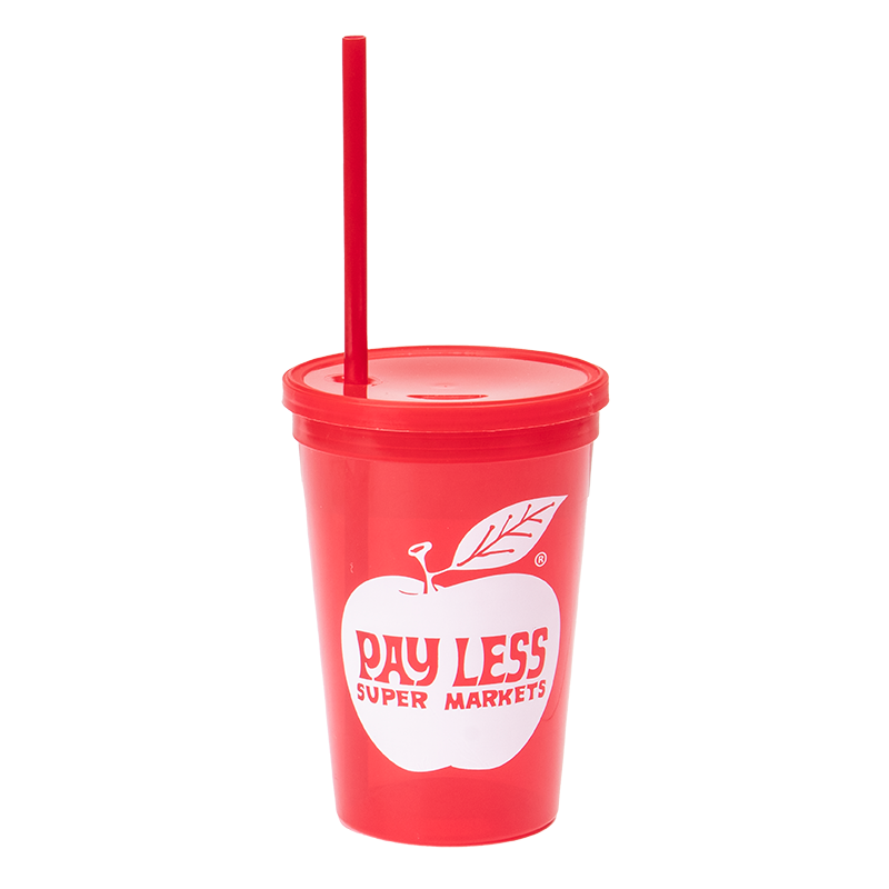16 oz. Red Tumbler with Lid and Straw