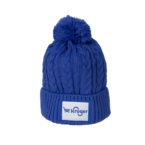 Blue Cable Knit Beanie