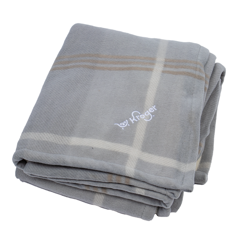 KBN403 | Plaid Fleece Sherpa Blanket Gray