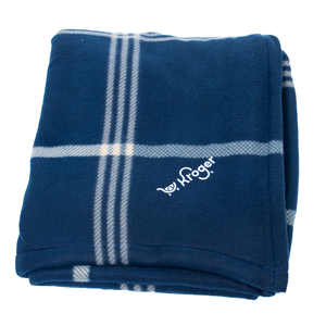 KBN404 | Plaid Fleece Sherpa Blanket Blue