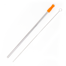 Load image into Gallery viewer, Orange Stainless Steel Straw Kit DISCO