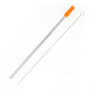 Orange Stainless Steel Straw Kit DISCO