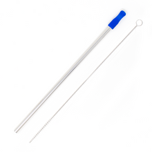 Load image into Gallery viewer, Blue Stainless Steel Straw Kit DISCO